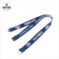 Lanyard poliéster de publicidad personalizada con anillo de metal para la promoción